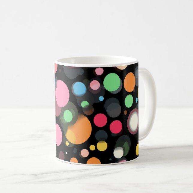 Bright Multicolor Polka Dots  Coffee Mug (Front Right)