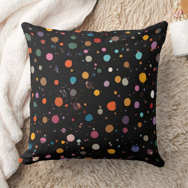 Bright Multicolor Polka Dots Cushion (Blanket)