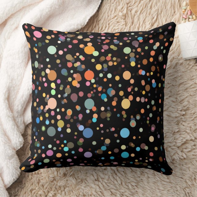 Bright Multicolor Polka Dots Cushion (Blanket)