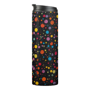 Bright Multicolor Polka Dots Thermal Tumbler