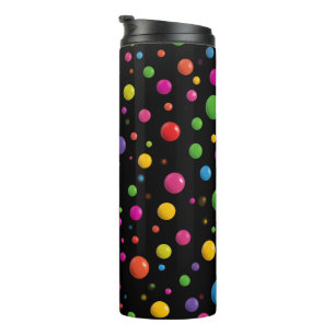 Bright Multicolor Polka Dots Thermal Tumbler