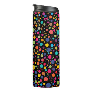 Bright Multicolor Polka Dots Thermal Tumbler