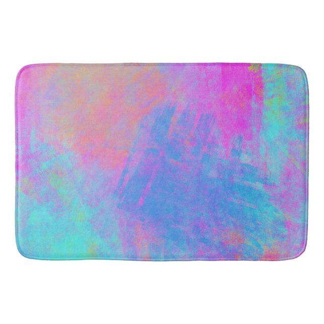 Bright Multicolor Splashes Bath Mat (Front)