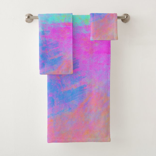 Bright Multicolor Splashes Bath Towel Set (Insitu)