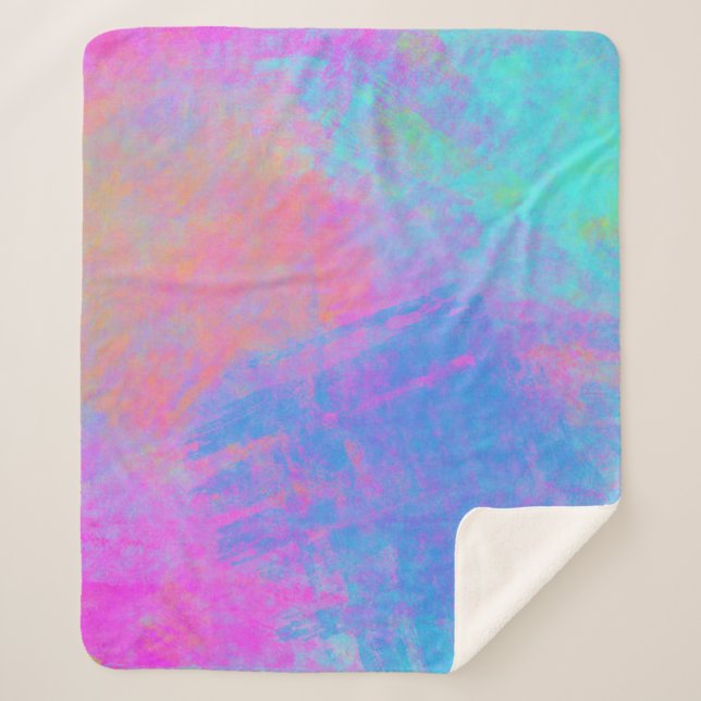 Bright Multicolor Splashes Sherpa Blanket (Front)