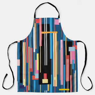 bright multicolored abstract pattern of stripes apron