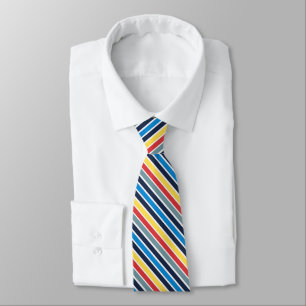Bright multicolored horizontal stripes. neck tie