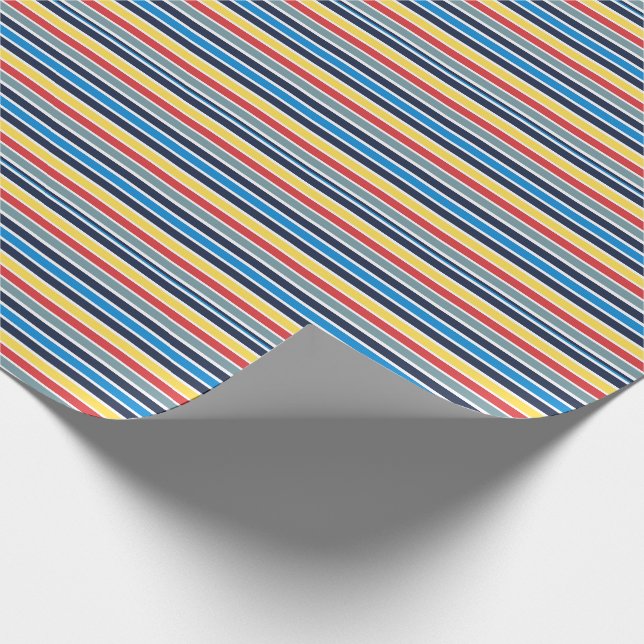 Bright multicolored horizontal stripes.  wrapping paper (Corner)