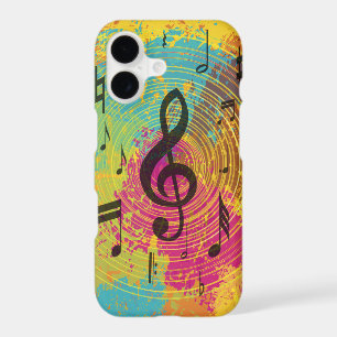 Bright Music Notes on Explosion of Colour