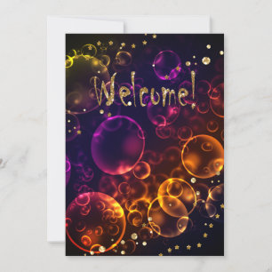 Bright mythical lenses bokeh effect bubbles colorf invitation
