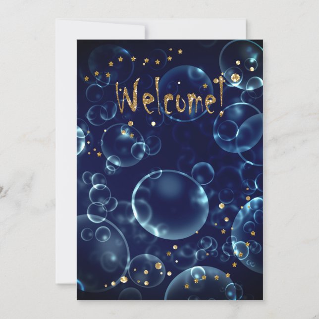 Bright mythical lenses bokeh effect bubbles colorf invitation (Front)