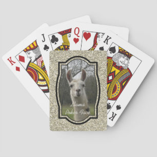 Bright N Sparkling Llama in Gold Champagne Playing Cards