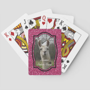Bright N Sparkling Llama in Hot Pink Playing Cards