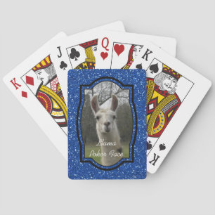 Bright N Sparkling Llama in Royal Blue Playing Cards