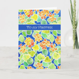 Bright Nasturtiums Floral for Partner Mother's Day Card
