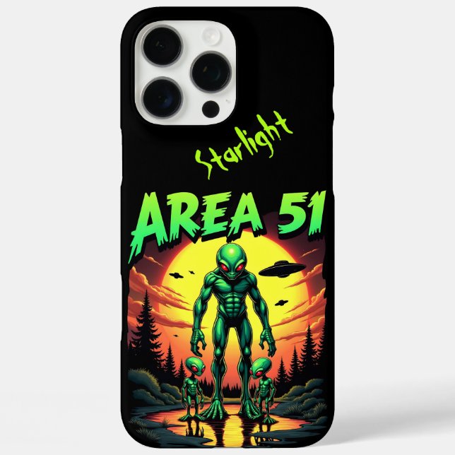 Bright Neon Aliens Watch Area 51 Case-Mate iPhone Case (Back)