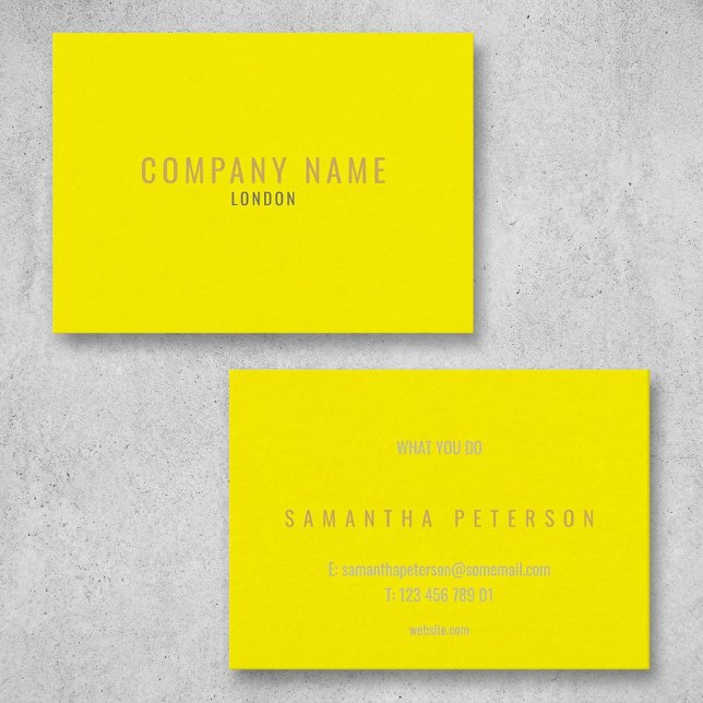 Bright neon business card (Bright neon yellow business card.)
