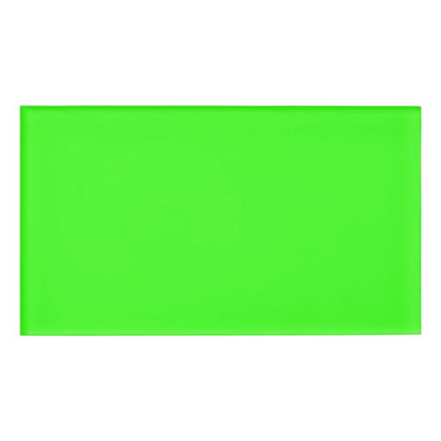 Bright Neon Green Name Badge – Customisable (Front)
