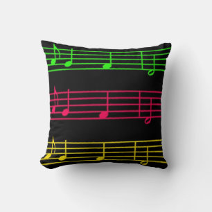 Bright Neon Notes Pillow