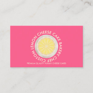 Bright Neon Pink Cheesecake Bakery Pastry Business Card