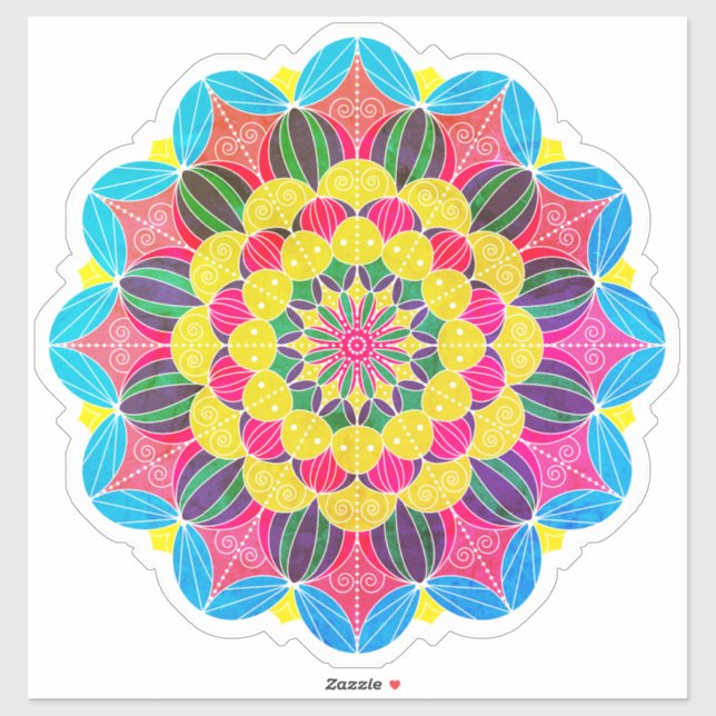 Bright Neon Psychedelic Mandala (Sheet)