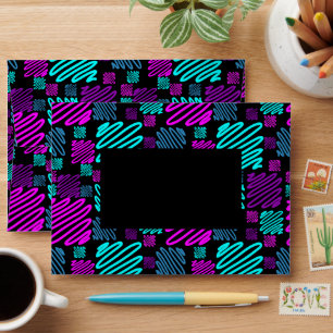Bright Neon Purple Blue Geometric Envelope