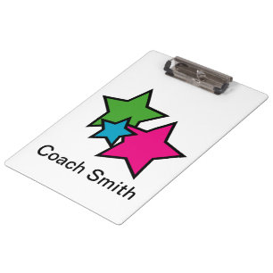 Bright Neon Star Trio Colourful Clipboard