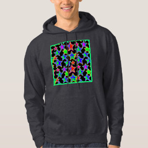 Bright Neon Starlight Pattern Hoodie