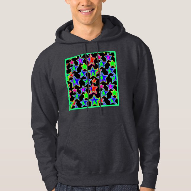 Bright Neon Starlight Pattern Hoodie (Front)