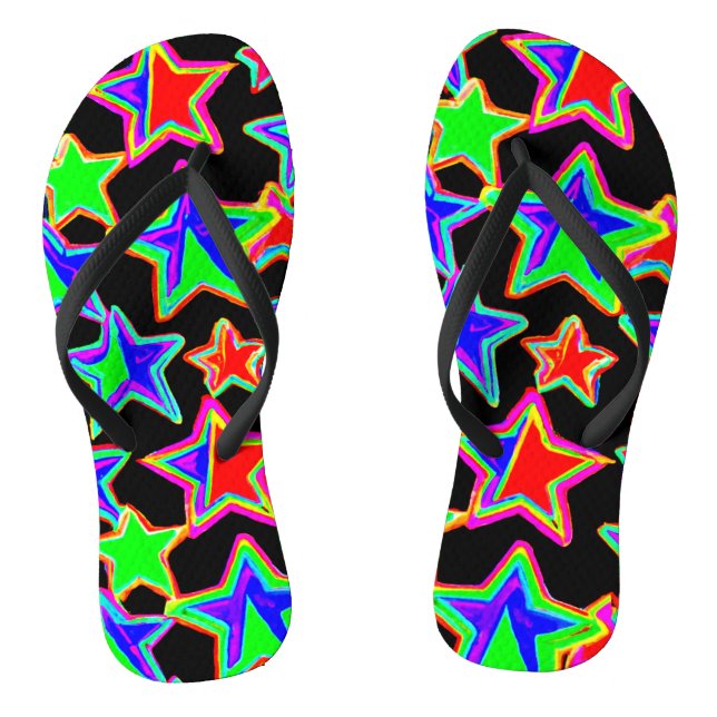 Bright Neon Starlight Pattern Thongs (Footbed)