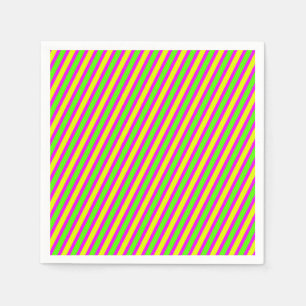 Bright Neon Stripes Napkin