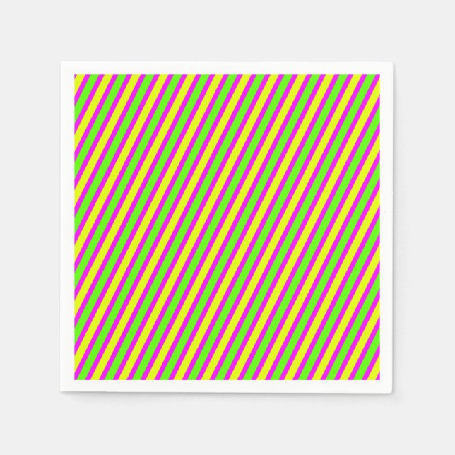 Bright Neon Stripes Napkin (Front)