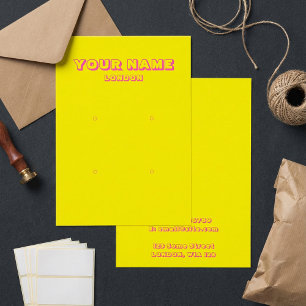 Bright neon yellow and pink earring display card