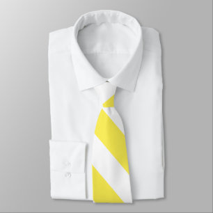 Bright Neon Yellow and White Striped Necktie