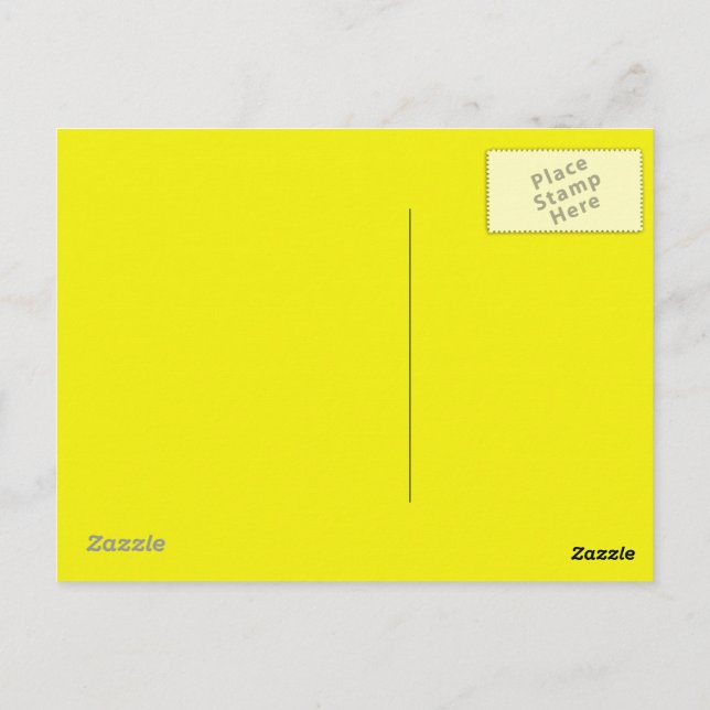 Bright Neon Yellow  background on a postcard (Back)