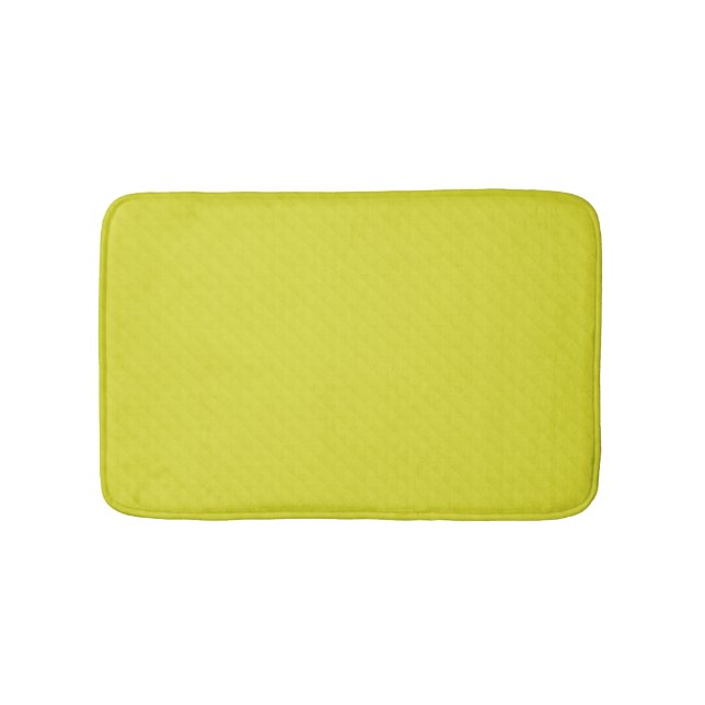 Bright neon yellow green textured  bath mat (Front)