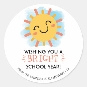 Bright New School Year Classic Round Sticker