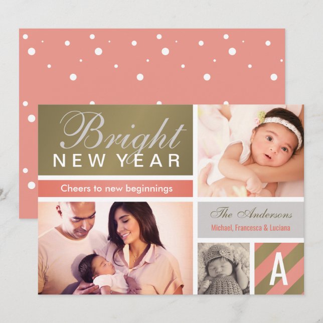 Bright New Year | Photo Card Collage (Front/Back)