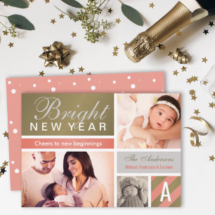 Bright New Year Photo Card Collage