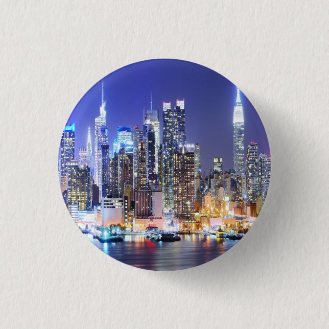 Bright New York 3 Cm Round Badge (Front)