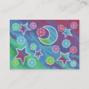 Bright Night business card blue chubby