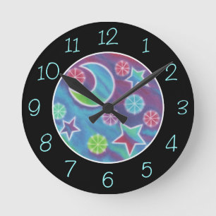 Bright Night 'Numbers' clock round black