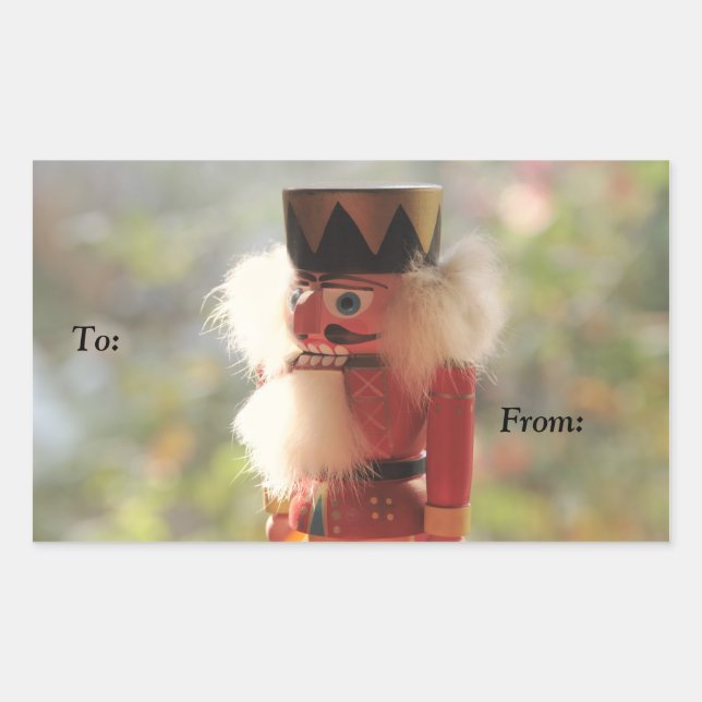 bright nutcracker gift tag stickers (Front)
