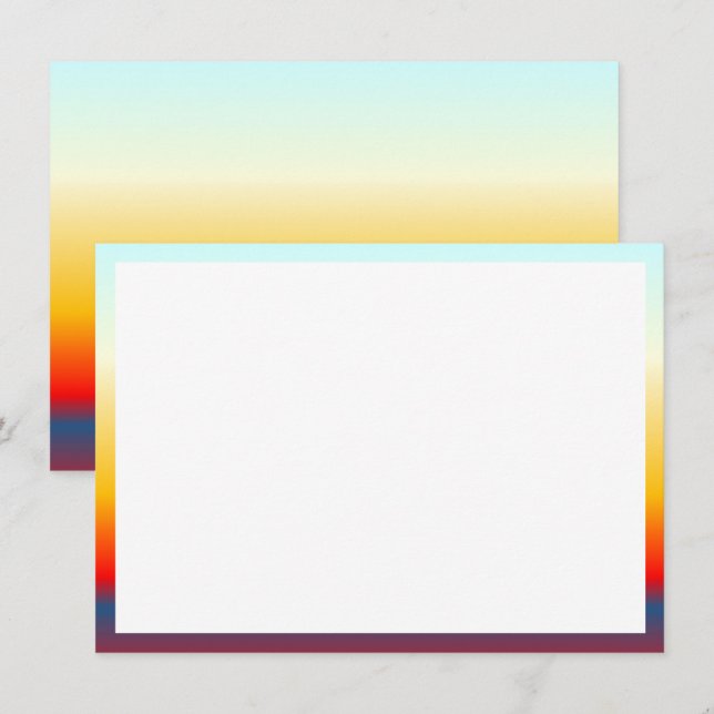 Bright Ombre Colour Design Flat Note Card (Front/Back)