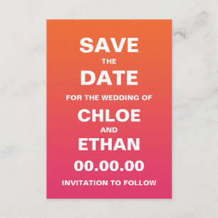Bright Ombre Wedding Save the Date