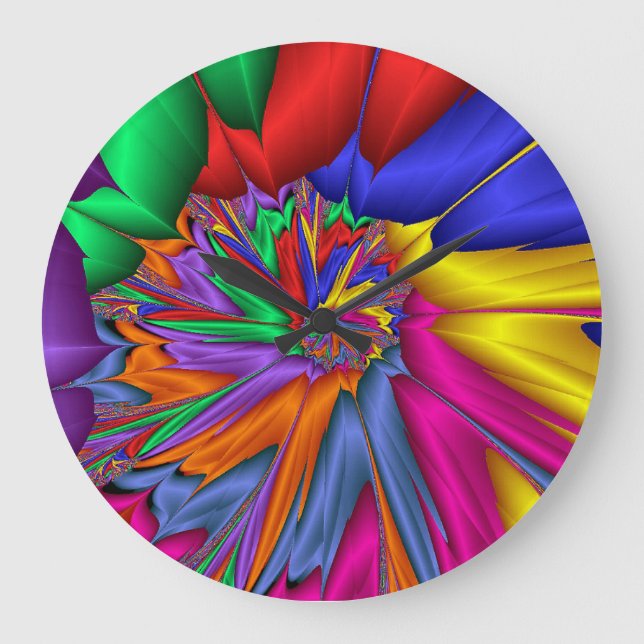 Bright One Fractal Spiral Wall Clock (Front)
