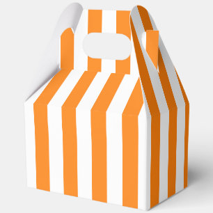 Bright Orange and White Striped Halloween Favour Box
