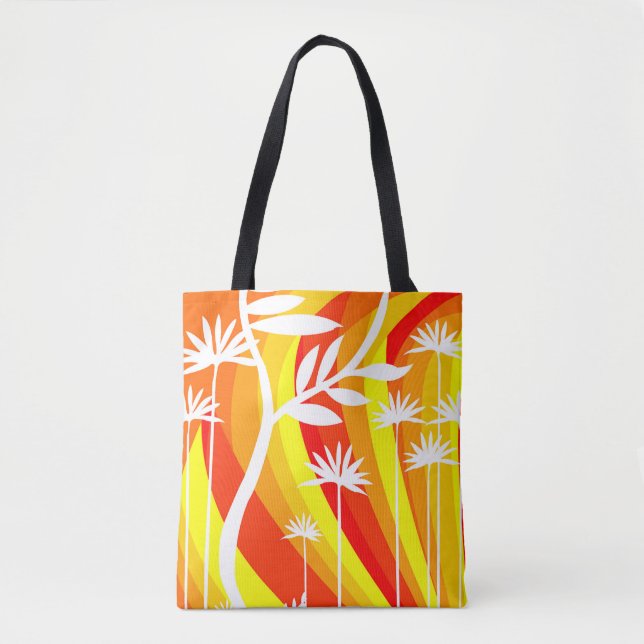Bright Orange and White Tote Bag (Front)