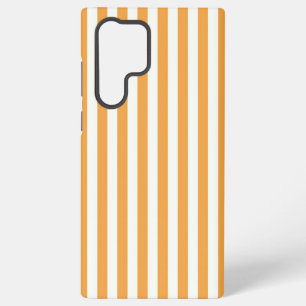 Bright Orange and White Vertical Stripes Aesthetic Samsung Galaxy Case