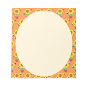Bright Orange And Yellow SunFlower Notepad
